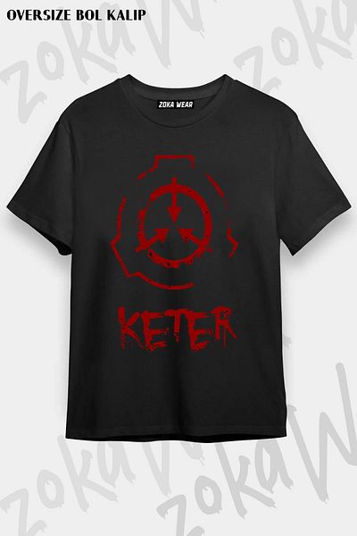 ZOKAWEAR Tricou unisex oversize cu imprimeu SCP Foundation Keter Design