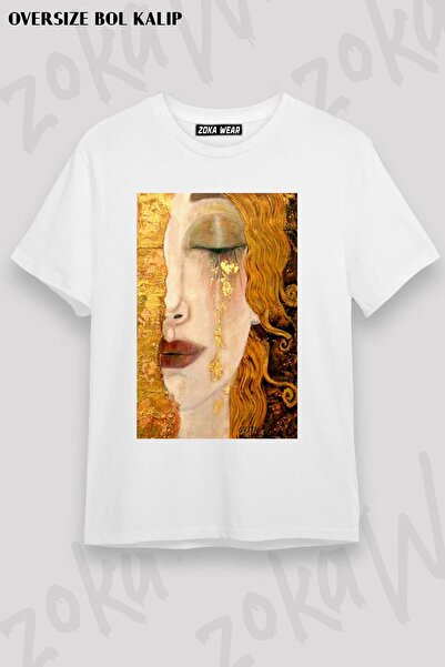 ZOKAWEAR Unisex Oversize T-Shirt with Gustav Klimt Freya's Design Printed Tshirt