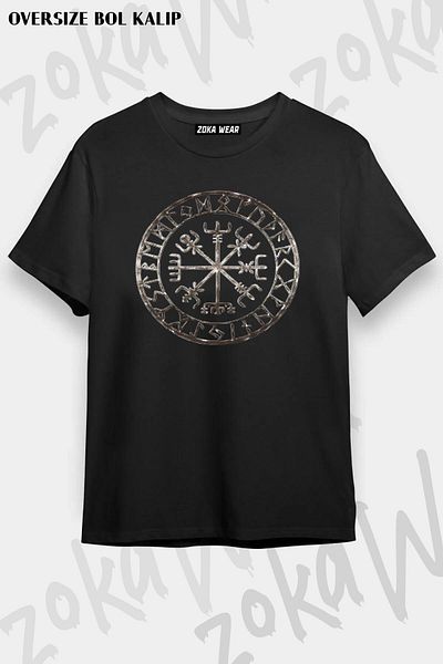 ZOKAWEAR Tricou unisex oversize cu imprimeu Viking Seal Design