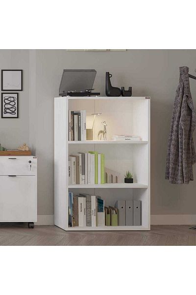 Adore Biblioteca Adore Rio Mini, 3 rafturi, 72 x 109 x 34 cm - Alb
