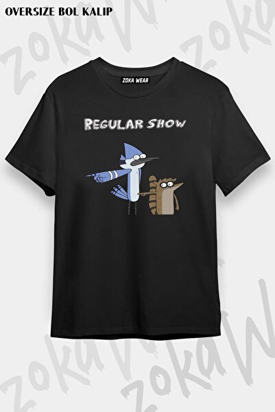 ZOKAWEAR Unisex Oversize Kalıp regular show v2 Tasarım Baskılı Tshirt