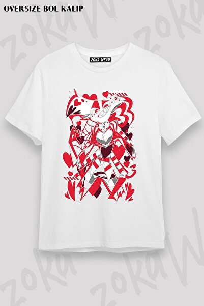 ZOKAWEAR Unisex Oversize Fit Hazbin Hotel Angel Dust2 Design Printed Tshirt