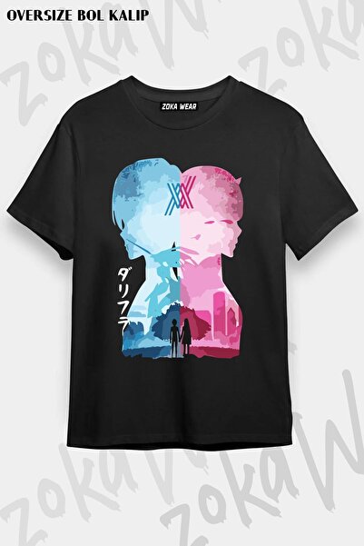 ZOKAWEAR Tricou unisex oversize cu imprimeu Darling In The Franxx Design
