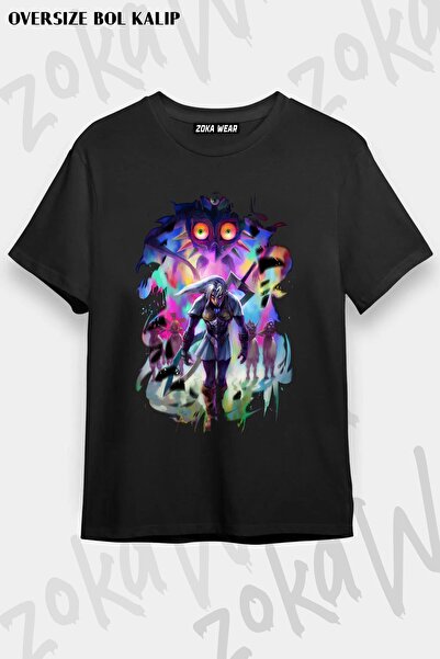 ZOKAWEAR تيشيرت مطبوع بتصميم Majoras The Legend 0f.zelda مقاس كبير للجنسين