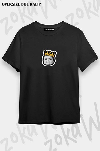 ZOKAWEAR Μπλουζάκι με στάμπα Unisex Oversize Hasbulla King Pocket Design