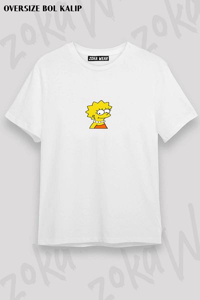 ZOKAWEAR Μπλουζάκι με στάμπα Unisex Oversize Lisa Simpson 01 Design
