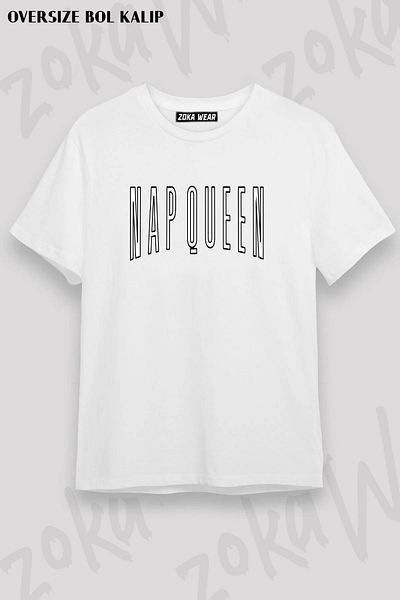 ZOKAWEAR Μπλουζάκι με στάμπα Unisex Oversize Fit Nap Queen Design