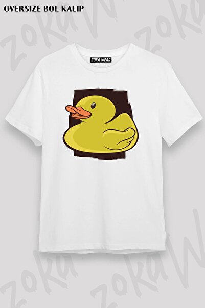 ZOKAWEAR Unisex Oversize Mold Yellow Duck Design Printed Tshirt