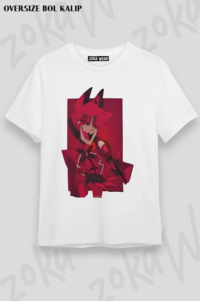 ZOKAWEAR Μπλουζάκι με στάμπα Unisex Oversize Alastor Hasbin Hotel Design