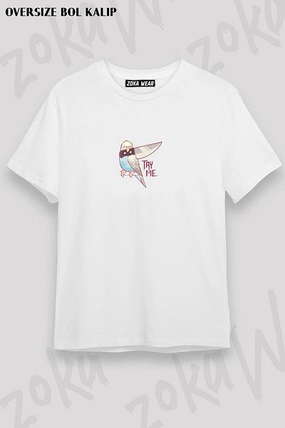 ZOKAWEAR Το Unisex Oversize Budgies είναι ένα τρομακτικό μπλουζάκι με στάμπα