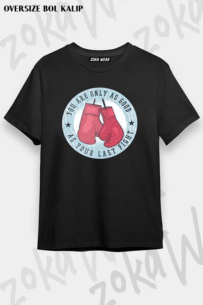 ZOKAWEAR Tricou imprimat unisex oversize pentru box sport