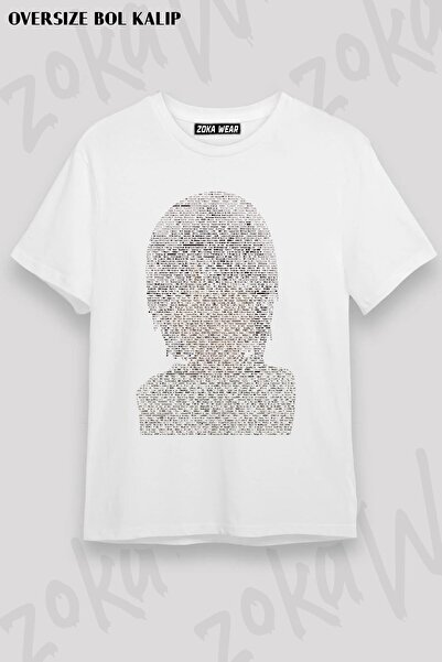 ZOKAWEAR Tricou unisex oversize cu imprimeu cu design transparent