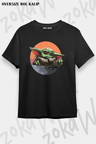 ZOKAWEAR Tricou pentru bebeluși cu imprimeu Starwars Yoda oversize unisex