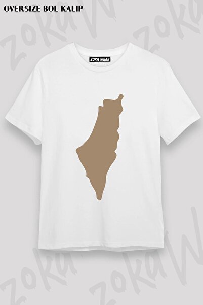 ZOKAWEAR Unisex majica prevelikog kroja sa dizajnom i printom mape Palestine