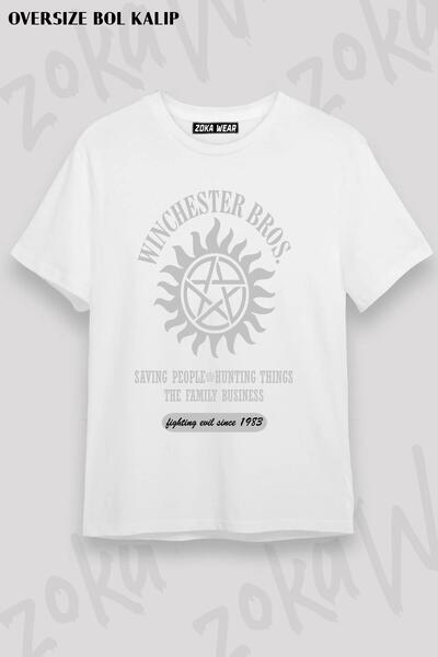 ZOKAWEAR Unisex Oversize Fit Supernatural Winchester Bros. Design Printed Tshirt