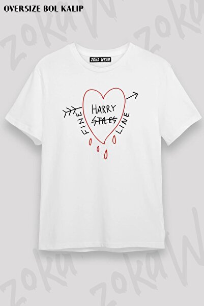 ZOKAWEAR Tricou unisex oversize cu linie fină cu imprimeu Harry Styles