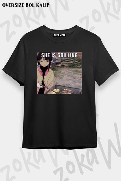 ZOKAWEAR Unisex Oversize Mold Serial Experiments Lain Grilling Design Τυπωμέν...