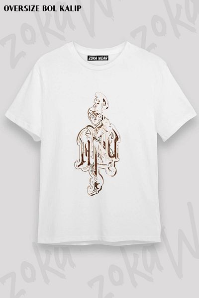 ZOKAWEAR Tricou unisex oversize cu imprimeu The Hu 5 Design