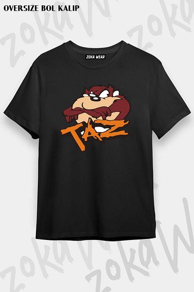 ZOKAWEAR Tricou unisex oversize cu imprimeu Tasmanian Devil v4