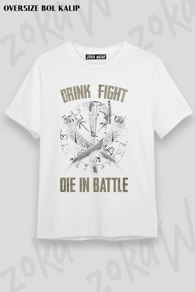 ZOKAWEAR Unisex Oversize kroj Mold Die In Battle Design Štampano majica