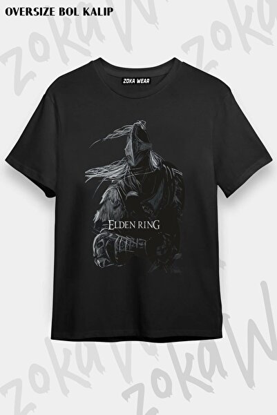 ZOKAWEAR Inel de mână unisex oversize, tricou imprimat cu design de joc