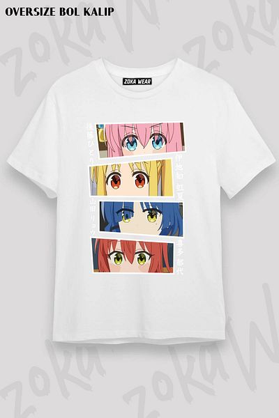 ZOKAWEAR Tricou unisex oversize Bocchi the Rock cu imprimeu special
