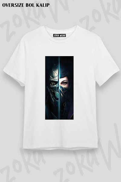 ZOKAWEAR Tricou unisex oversize cu imprimeu Dishonored v2 Design