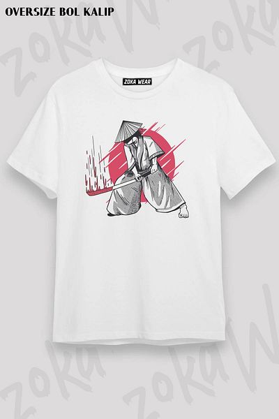 ZOKAWEAR Μπλουζάκι με στάμπα Unisex Oversize Samurai Samurai Design