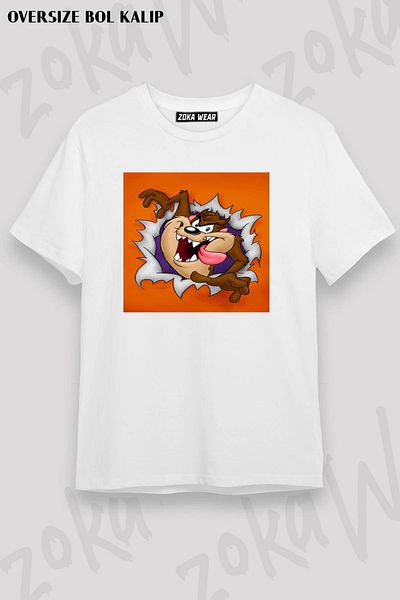 ZOKAWEAR Μπλουζάκι με στάμπα Unisex Oversize με σχέδιο Tasmanian Devil
