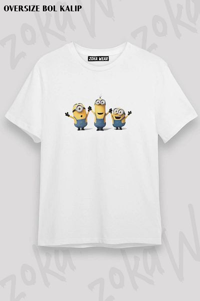 ZOKAWEAR Μπλουζάκι με στάμπα Unisex Oversize Pattern Minions