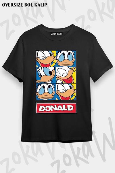 ZOKAWEAR Унисекс тениска с голям размер и щампа Доналд Дък