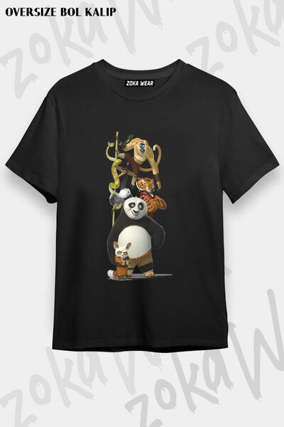 ZOKAWEAR Unisex Oversize Fit Kung Fu Panda Po και το σχέδιο με στάμπα μπλουζάκι
