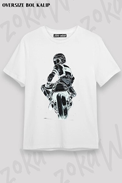ZOKAWEAR Μπλουζάκι με στάμπα Unisex Oversize Fit Motorbike Design