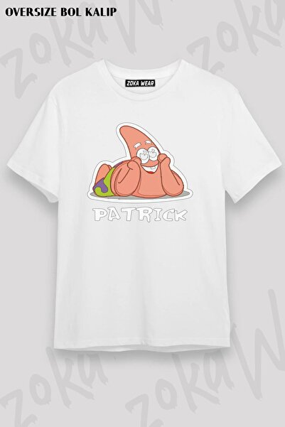 ZOKAWEAR Unisex Oversize kroj Mold Sponge Bob Patrick Design Štampano majica