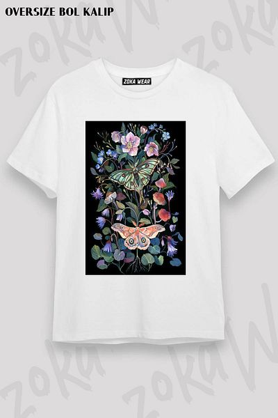 ZOKAWEAR Μπλουζάκι με στάμπα Unisex Oversize Mold Moon Moth Design