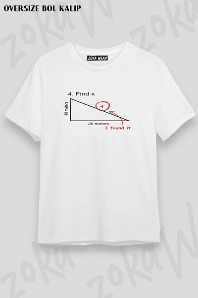 ZOKAWEAR Μπλουζάκι με στάμπα Unisex Oversize Find X (Επιστροφή στο σπίτι, Μαθηματικά).