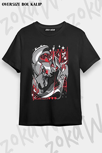 ZOKAWEAR Унісекс Oversize Калібр Hazbin Hotel Charlie і Vaggie Дизайн Друкова...