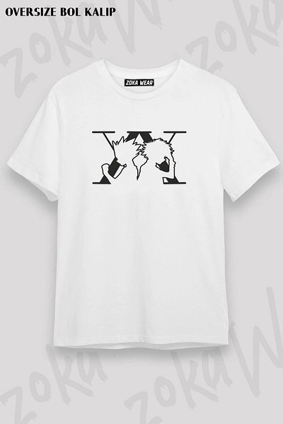 ZOKAWEAR Tricou oversize unisex cu model Killua și Gon Hunter X
