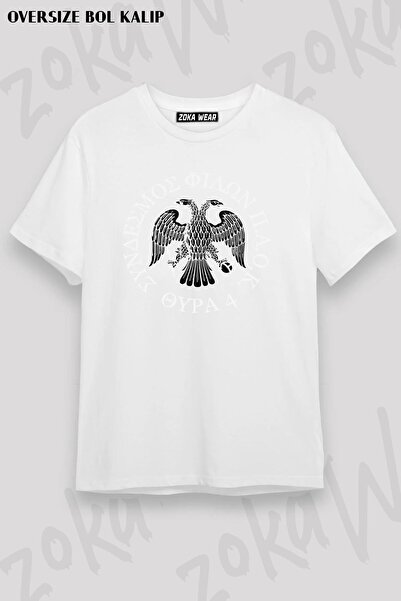 ZOKAWEAR تيشيرت مطبوع بتصميم PAOK مقاس كبير للجنسين