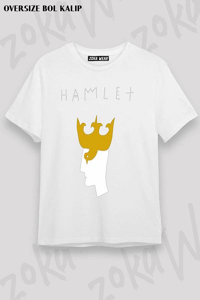 ZOKAWEAR Μπλουζάκι με στάμπα Unisex Oversize Shekaspeare King Hamlet Design