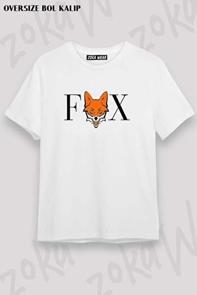 ZOKAWEAR Unisex Oversize kroj Mold Logo Fox Fox Design Štampano Majica