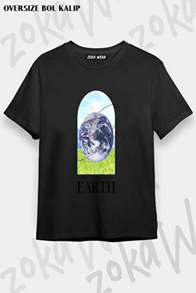 ZOKAWEAR Unisex Oversize kroj Mold World Earth Design Štampano majica