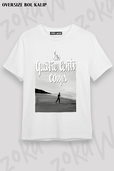 ZOKAWEAR Μπλουζάκι με στάμπα Unisex Oversize Truffaut 400 Blows 400 coups Design