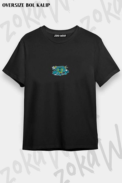ZOKAWEAR Μπλουζάκι με στάμπα Unisex Oversize Fit Boombox Design