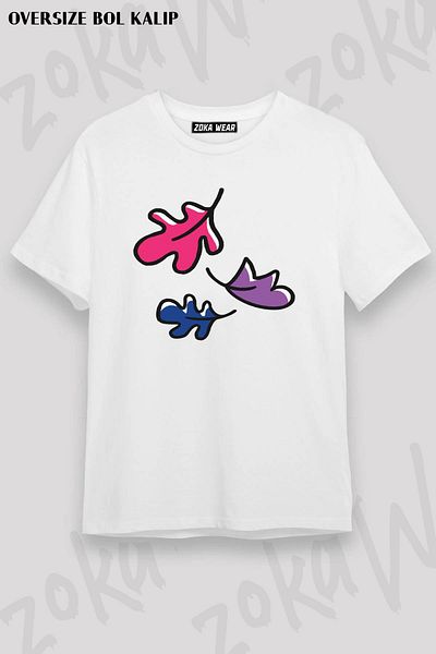 ZOKAWEAR Tricou unisex oversize cu imprimeu Heartstopper Leaves Bi Pride Design