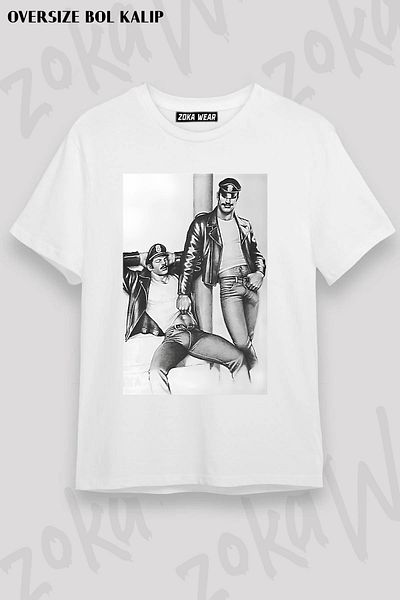 ZOKAWEAR Tricou unisex oversize cu imprimeu vintage Tom Of Finland