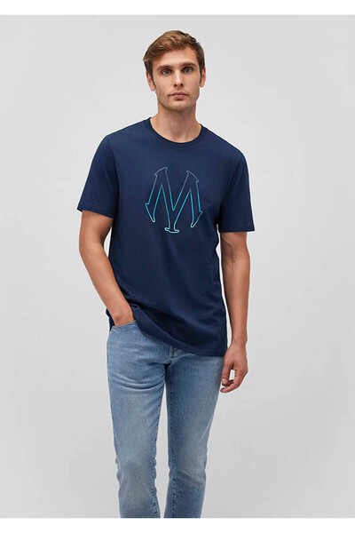 Mavi Printed Navy Blue Men's T-Shirt M0610635-70490