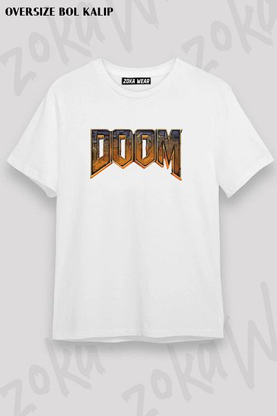 ZOKAWEAR Μπλουζάκι με τυπωμένο σχέδιο Unisex Oversize Doom Logo v2