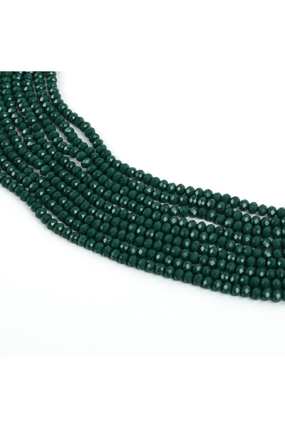 yfhobi 1 Dizi (80-85 Adet) - 6 mm Yassı Kristal Cam Boncuk Dizisi Mat Koyu Ye...