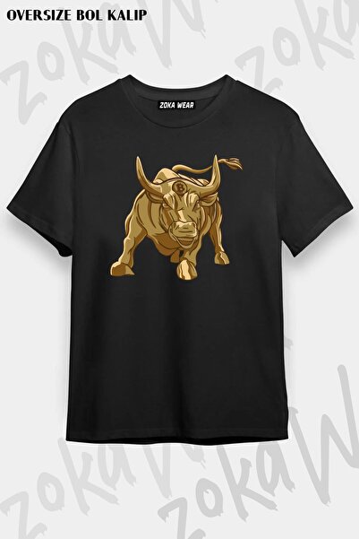 ZOKAWEAR Unisex Oversize Fit Bitcoin Bull Season Design Printed Tshirt